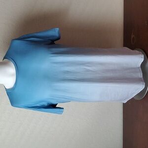 RRHSS Mens Muscle Gym T-Shirts Short Sleeve, Light Blue Ombre, XL